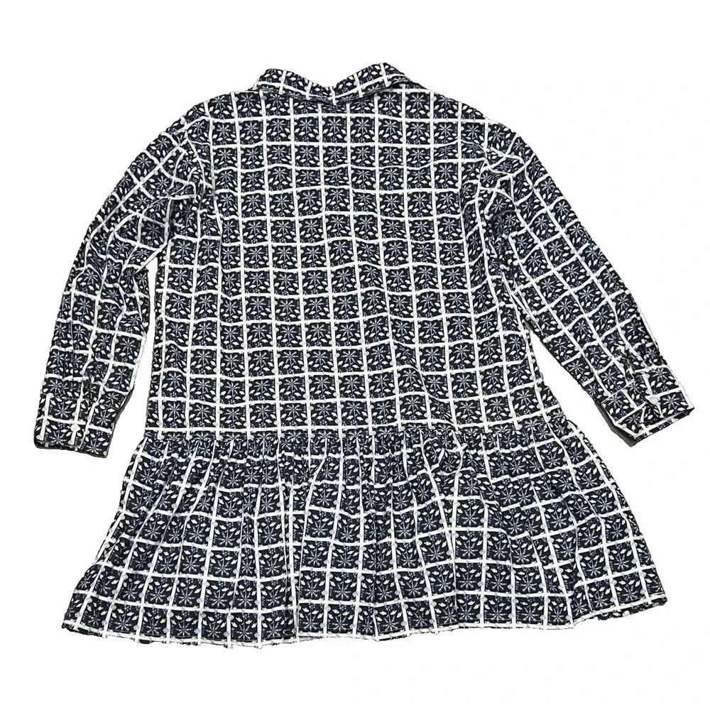 ADDISON BAY Women's cotton blend collared vacation Dress Navy XL A004481 - Picture 8 of 9